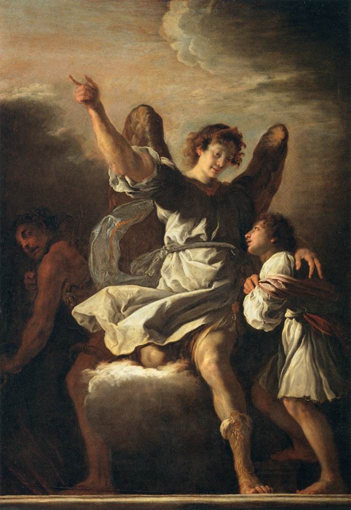 Domenico Fetti - The Guardian Angel Protecting a Child from the Empire of the Demon - WGA7849