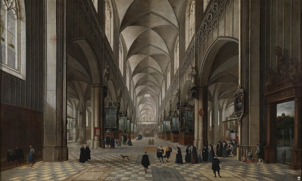 Pieter Neefs the Elder - Interior of a Flemish church or the Mass